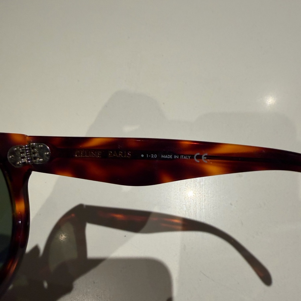 Celine Tortoise Blonde Rectangle Sunglasses with Grey Lenses - Picture 7 of 8